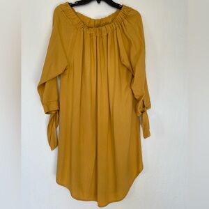 Piano‎ C Dress - 3/4 Length Sleeves Midi Off Shoulder Size L Off Yellow color